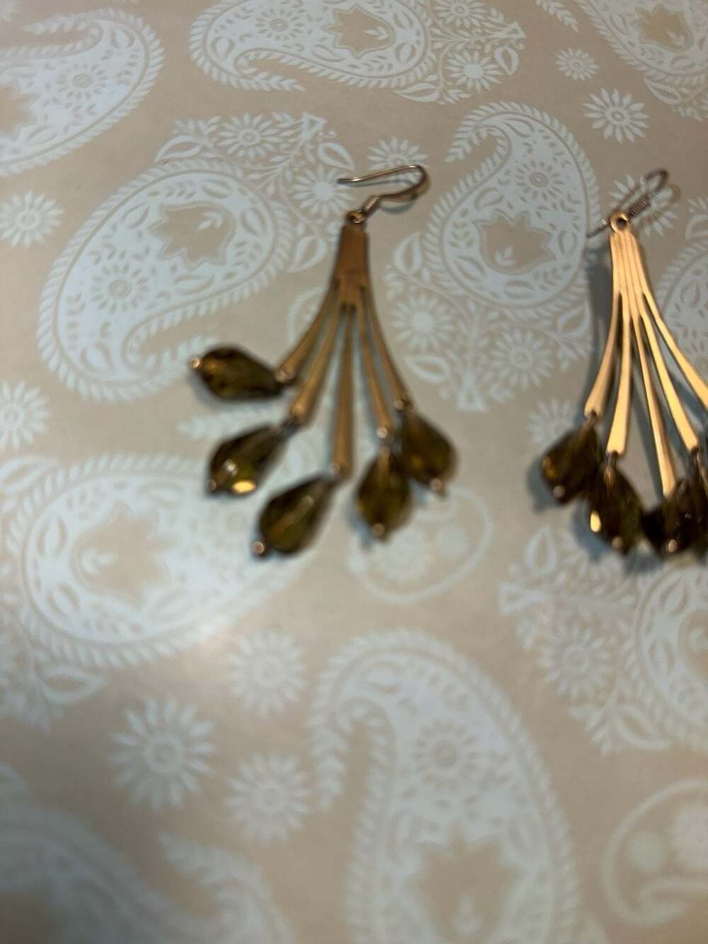 Long Chandelier Earrings, Natural Pyrite Earrings, Gold Dangle Earrings, Boho Ch - Picture 5 of 7